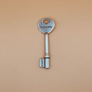 Fossil Silver Key Charm